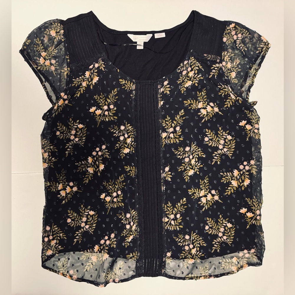 Floral Ditzy Patterned Top, Lauren Conrad, size XXL - Picture 2 of 13